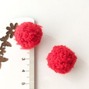 Pompom em lã- 20 mm- Vermelho