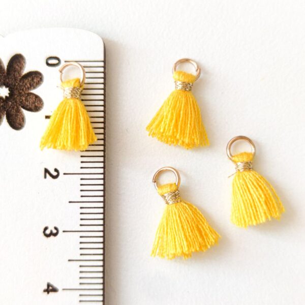Mini franjas com lurex 10 mm-Amarelo