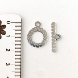 Fechos terminais "T" em aço inoxidável-15 mm Prateado