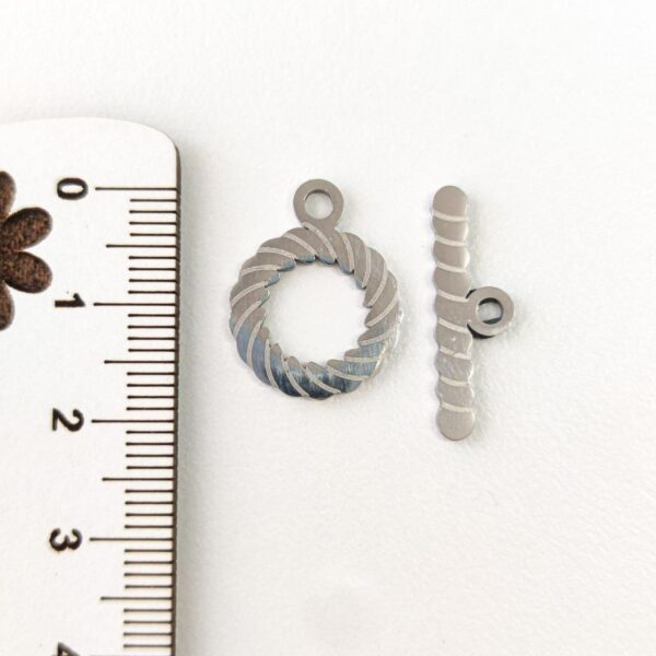 Fechos terminais "T" em aço inoxidável-15 mm Prateado