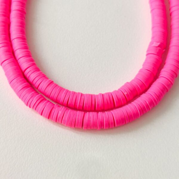 Fiada de discos de polímero- 6 mm- Rosa neon