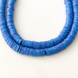 Fiada de discos de polímero- 6 mm-azul ""riscado""