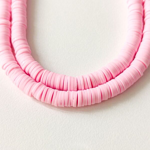 Fiada de discos de polímero- 6 mm-rosa