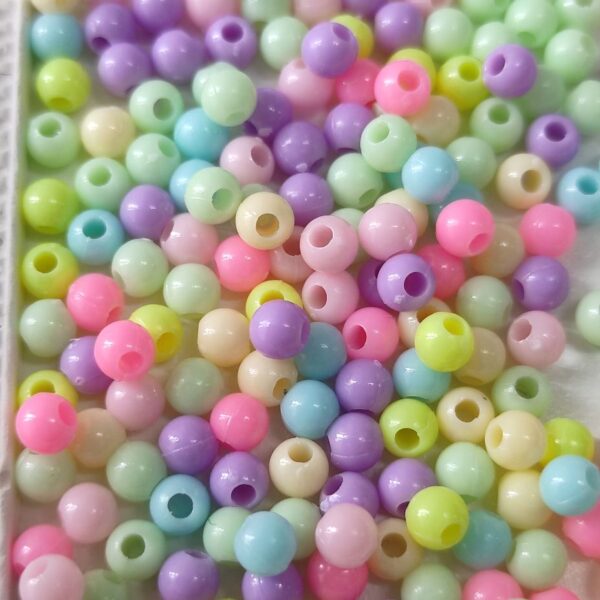 Contas Acrílicas 4 mm  -cor mix- furo 1.mm