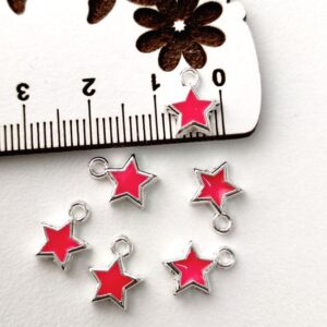 Pendente metálico estrela- rosa escuro