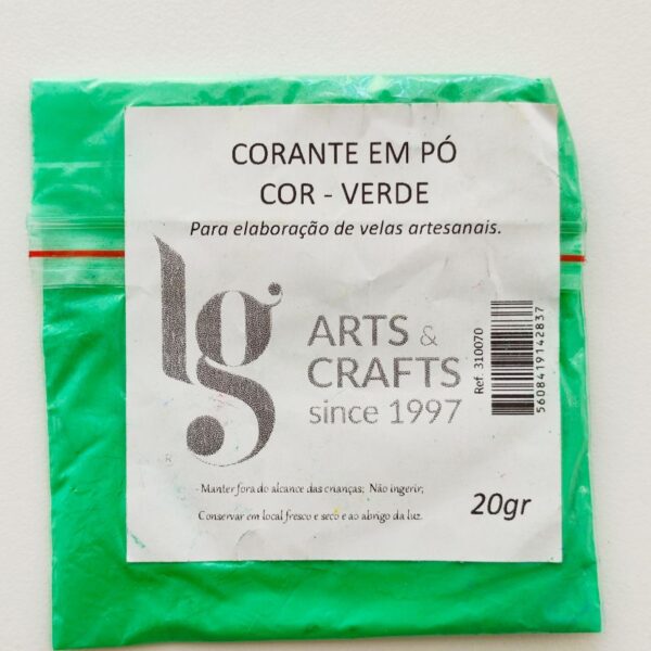 CORANTE EM PÓ P/VELAS 20GRS VERDE