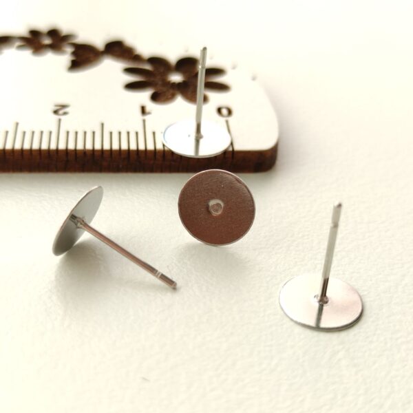 Bases para brincos em aço inoxidável 8 mm