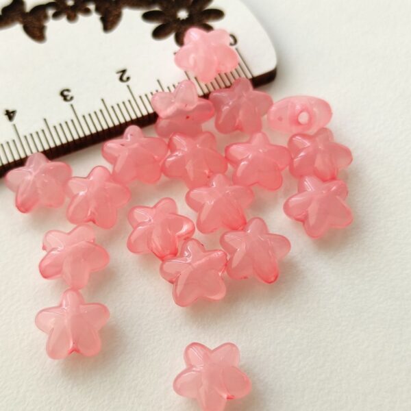 Estrela Acrílica com furo -Rosa coral-10mm