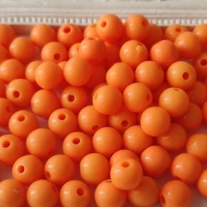 Contas Acrílicas 8 mm  -Laranja