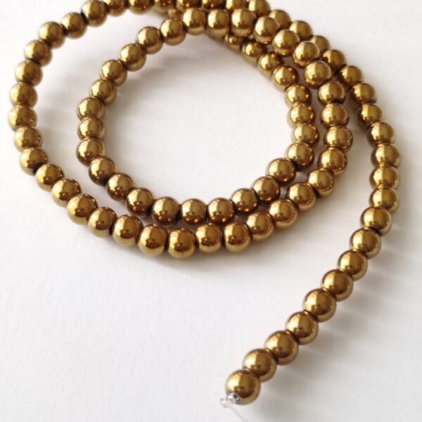 Contas de hematite 6 mm-dourado