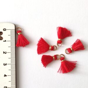 Mini franjas com lurex 10 mm-vermelho