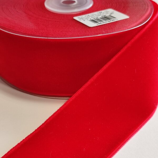 Fita de veludo-40 mm- Vermelho - Bobine