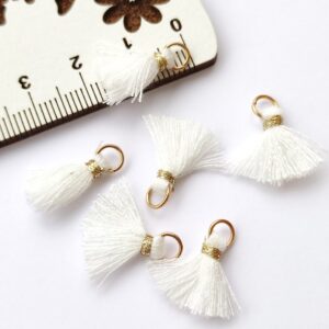 Mini franjas com lurex 10 mm-branco