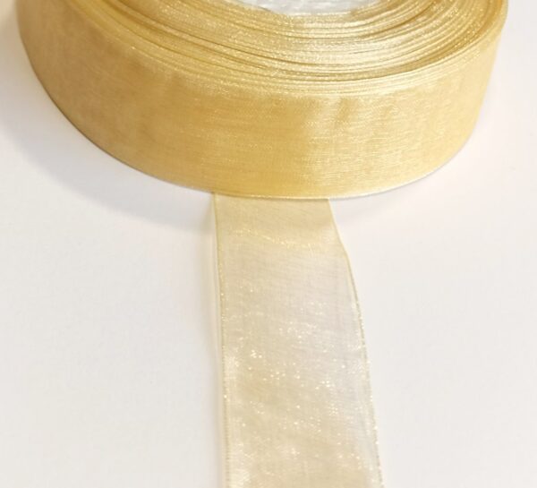 Fita organza 25 mm- Castanho dourado claro