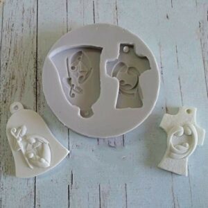 Molde em silicone, presépio sino e cruz