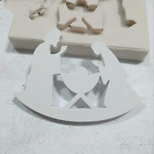 Molde em silicone - presépio para aplique