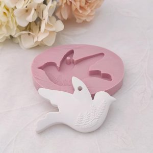 Molde em silicone - pomba com oliveira