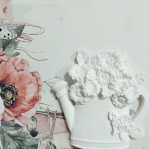 Molde em silicone -Regador com flores