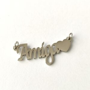 Entremeio em aço inoxidável- Amiga -prateado