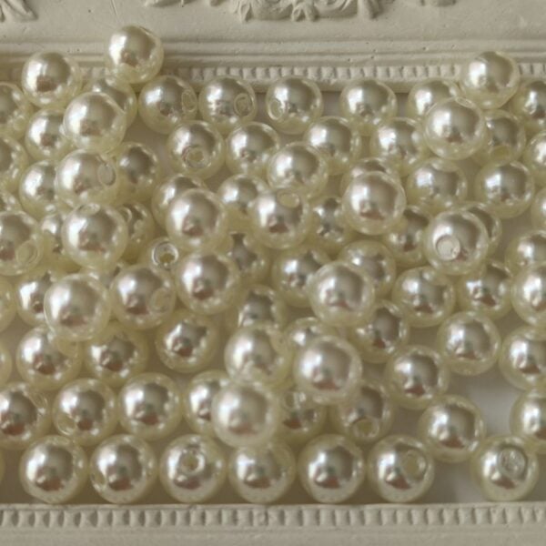 Contas acrilicas 8 mm branco pérola