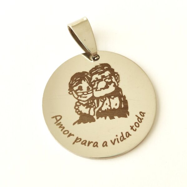 Medalha em aço inoxidável-Amor para a vida toda