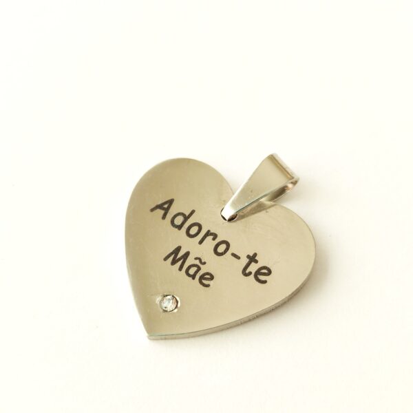 Medalha em aço inoxidável- Adoro-te mãe (prateado)