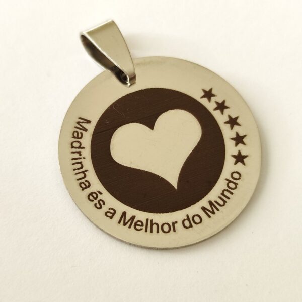 Medalha em aço inoxidável- Madrinha és a melhor do mundo