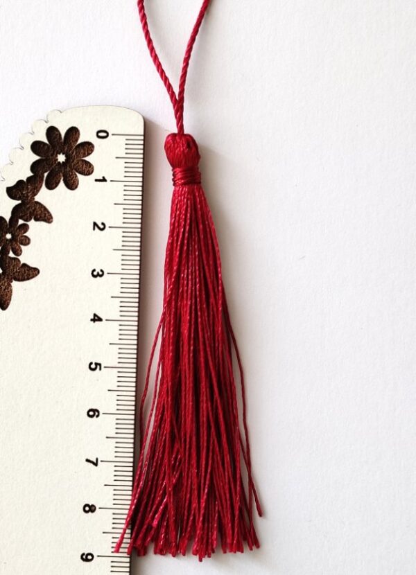 Franja em cetim- 8 cm.- Vermelho escuro