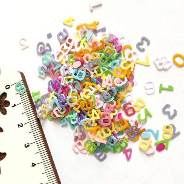 Aplicações em lantejoula numeros- cores mix-6mm