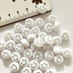 Aplique em acrílico com furo -Smile-prateado-10mm