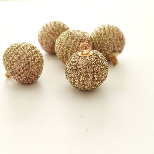 Pompon pendente -lurex-14mm-Dourado