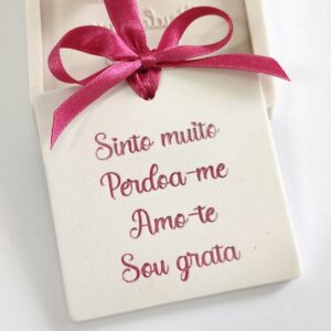 Molde em silicone -Sinto muito, perdoa-me, amo-te sou grata