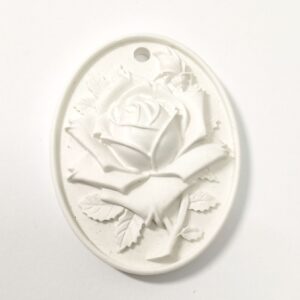 Molde em silicone -patela oval com rosa