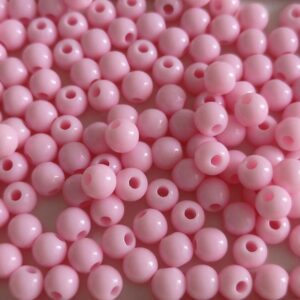 Contas acrilicas 6 mm- cor rosa claro