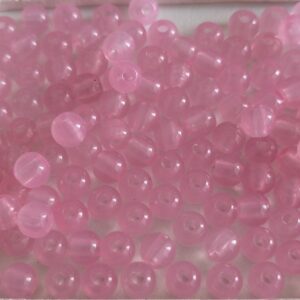 Contas acrilicas 6 mm- cor rosa translucido