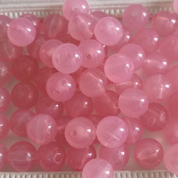 Contas acrílicas 10 mm - rosa translucido