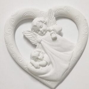 Molde em silicone -Coração com anjo da guarda