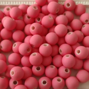 Contas Acrílicas 8 mm Mate (aspeto aveludado)- Rosa