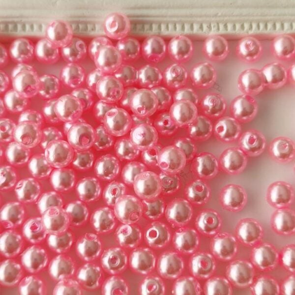 Contas Acrílicas 6 mm - tipo pérola- rosa escuro