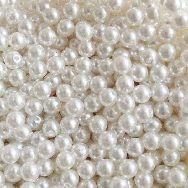 Contas acrilicas perola 6mm-branco