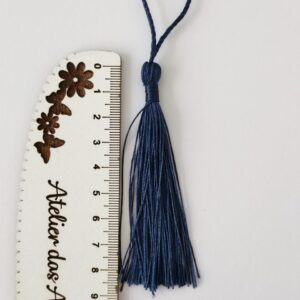 Franja em cetim- 8 cm.- Azul escuro