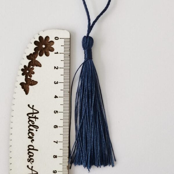 Franja em cetim- 8 cm.- Azul escuro