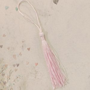 Franja em cetim- 8 cm.- Rosa claro