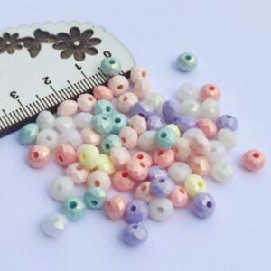 Contas facetadas multicolor nacarado 6 mm