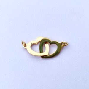 Entremeio em aço inoxidável- dourado- corações
