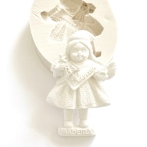 Molde em silicone, menina com traje da Ilha da Madeira