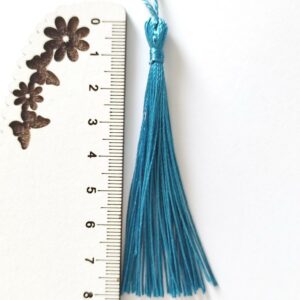 Franja em cetim- 8 cm.- AZUL petroleo
