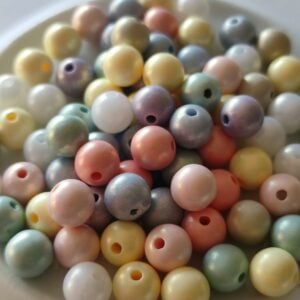 Contas Acrílicas 8 mm Brilhante - cores mix suave
