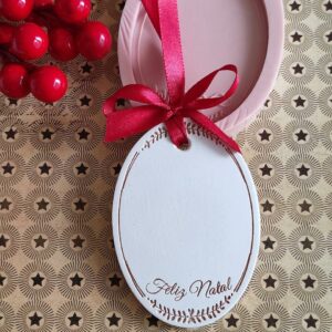 Molde em silicone, Base oval Feliz Natal
