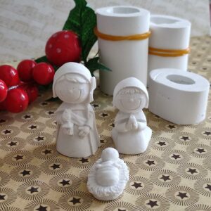 Molde em silicone, presépio 3 peças 4,5 cm- 3D
